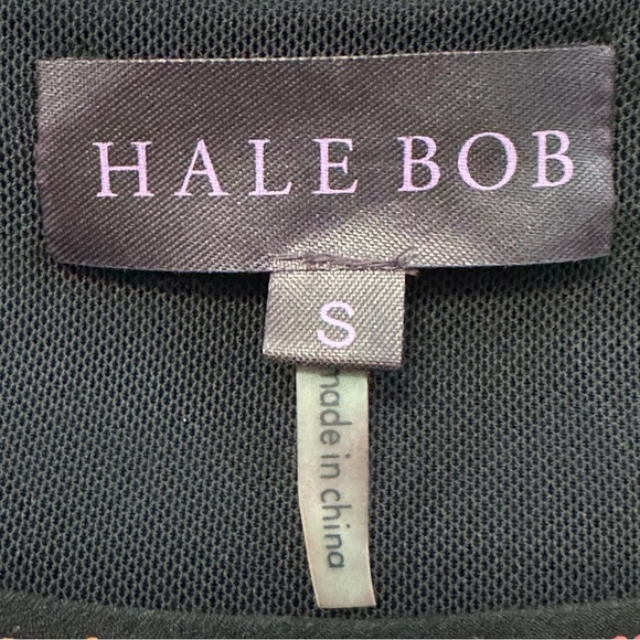 Hale Bob Sequin Bodycon Dress Small Black Tribal Print Sleeveless - Picture 6 of 8